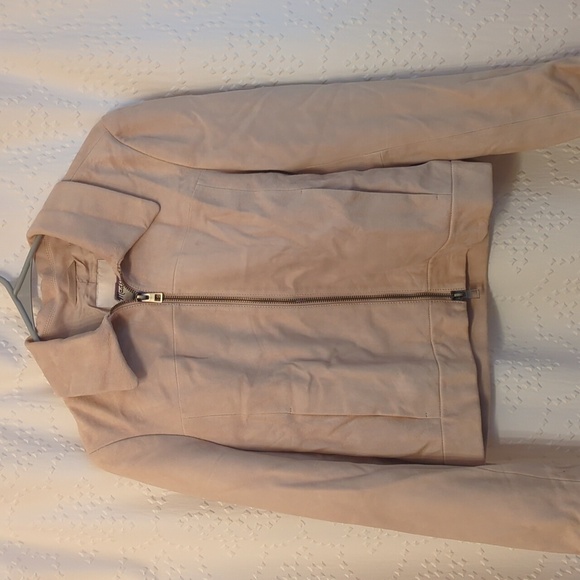 Madewell Shrunken Zip-Front Jacket in Suede Light Sand Size 4 NWOT Madewell - Picture 8 of 10
